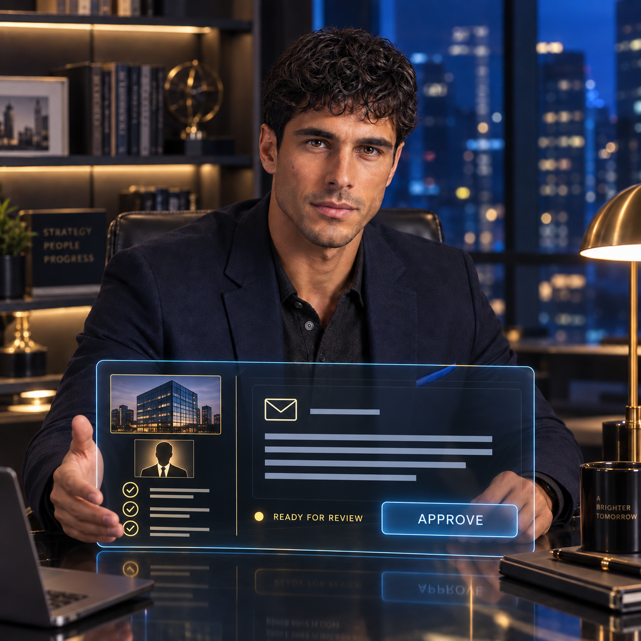Hunter presents a personalized message ready for your approval