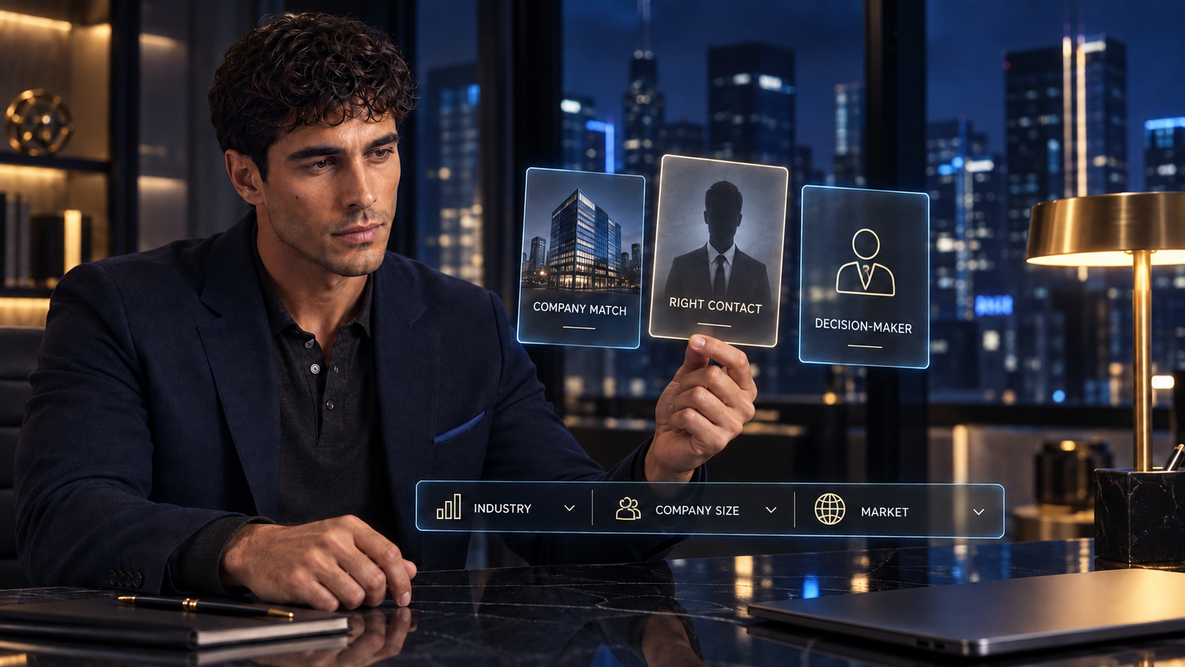 Hunter selects the decision-maker at a matching company